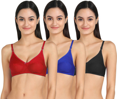 PIBU Emi-BRA Women Minimizer Non Padded Bra(Red, Blue, Black)