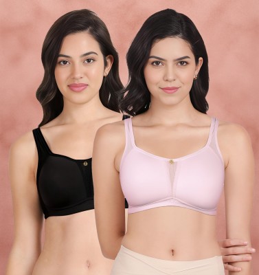 taabu Women Minimizer Lightly Padded Bra(Black, Pink)