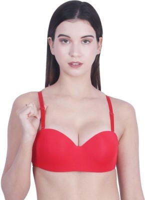 atox T-Shirts Pushup Bra Denim Everyday Women Balconette Lightly Padded Bra(Red)