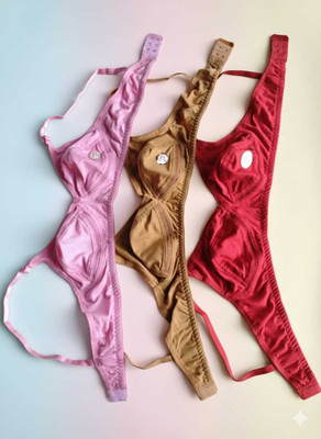 J A DRESSES Women Everyday Non Padded Bra(Maroon, Black, Pink)