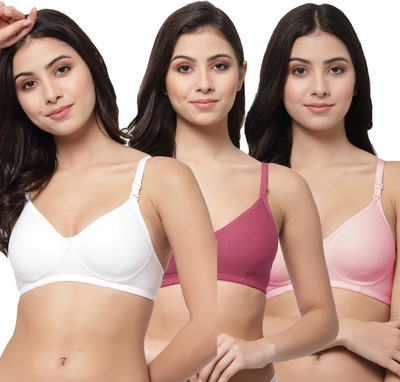 COLLEGE GIRL CG1301 Women T-Shirt Non Padded Bra(White, Maroon, Pink)