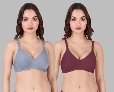 Beach Curve B_Rinki Bra Women Minimizer Non Padded Bra(Blue, Maroon)