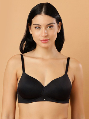 SOIE Women T-Shirt Lightly Padded Bra(Black)