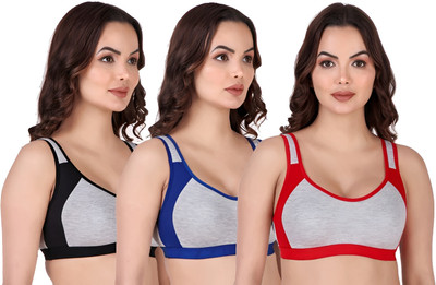 ASHMIRAS Women Sports Non Padded Bra(Multicolor)