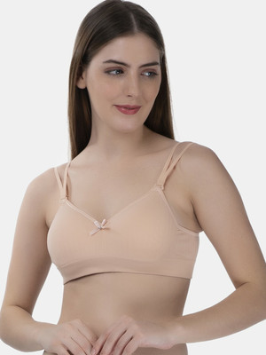 TOMKOT Padded Seamless soft fabric Women Push-up Lightly Padded Bra(Beige)