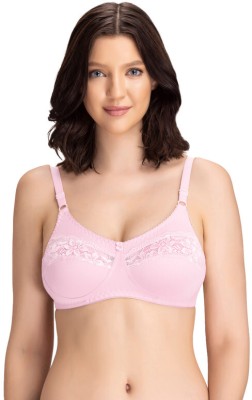 Groversons Paris Beauty Lace Bra Women Everyday Non Padded Bra(Red)