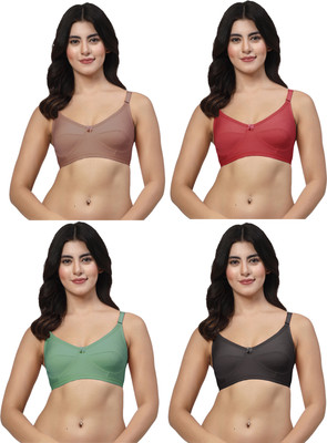 LILY akihdar Women Minimizer Non Padded Bra(Maroon, Maroon, Black, Green)