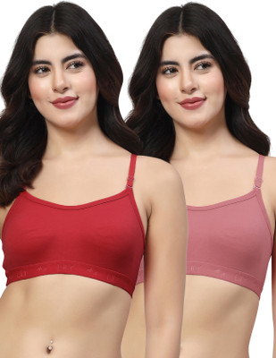 LILY 3321Mino Women Sports Non Padded Bra(Maroon, Maroon)