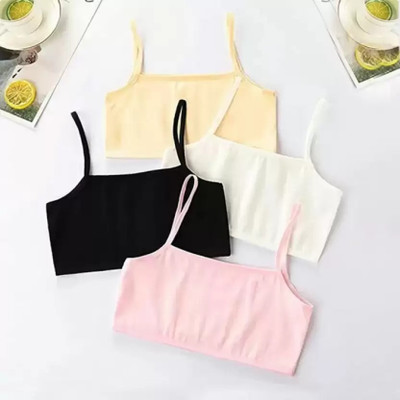 Bruzzline Combo of 4 fully stretchable cotton everyday Sports bra (Multicolor) Girls Training/Beginners Non Padded Bra(Black, Pink, White, Beige)
