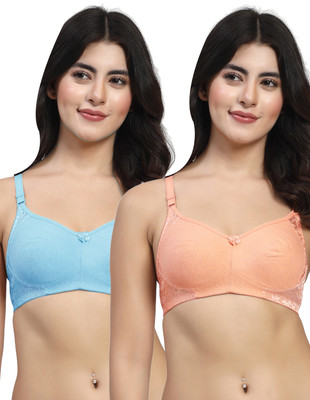 LILY inimadMino Women Bralette Non Padded Bra(Orange, Blue)