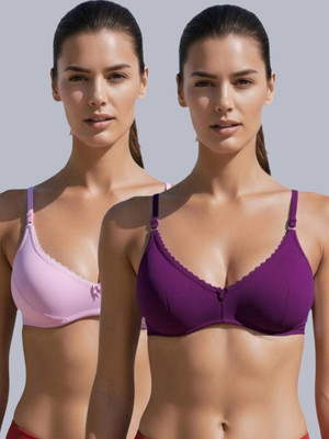 Eden Women T-Shirt Non Padded Bra(Pink, Purple)