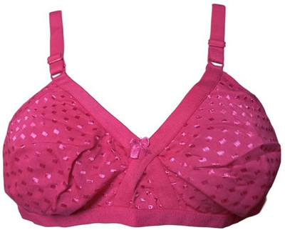Salasar Enterprises Women Everyday Cotton Blend Full Coverage Wirefree Non Padded Bra Women Everyday Non Padded Bra(Pink)