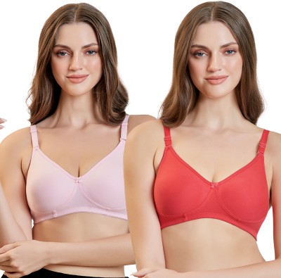 Maroon Women T-Shirt Non Padded Bra(Multicolor)