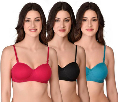 Emavic Women Half Cup Padded Bra Combo Pack of 3 Women Balconette Lightly Padded Bra(Multicolor)