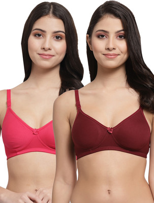 Docare Women T-Shirt Lightly Padded Bra(Maroon, Pink)