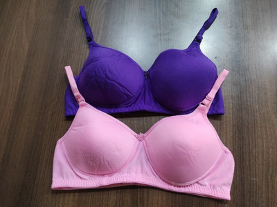 Velvra Women T-Shirt Lightly Padded Bra(Multicolor)