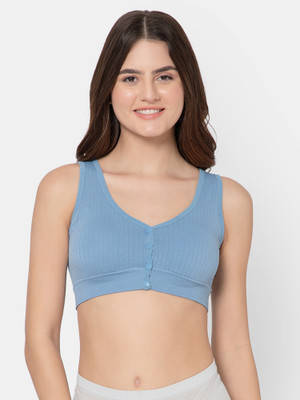 PINK SECRET Comfortable Maternity Nursing Bra with Front Closure Women Maternity/Nursing Lightly Padded Bra(Blue)