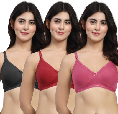 LILY ithsirdMino Women T-Shirt Non Padded Bra(Purple, Maroon, Black)