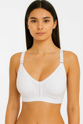andystyles Women T-shirt Bra full cover mold Non Padded Women T-Shirt Non Padded Bra(White)