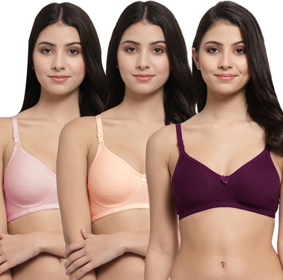 Docare Women Everyday Lightly Padded Bra(Purple, Orange, Pink)