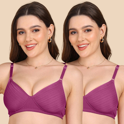 KOMLI Women T-Shirt Lightly Padded Bra(Maroon)