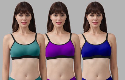 samvar B-Pnora Bra Women Minimizer Non Padded Bra(Green, Purple, Blue)