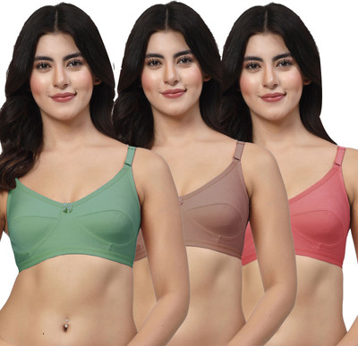 LILY akihdar Women Everyday Non Padded Bra(Green, Brown, Maroon)