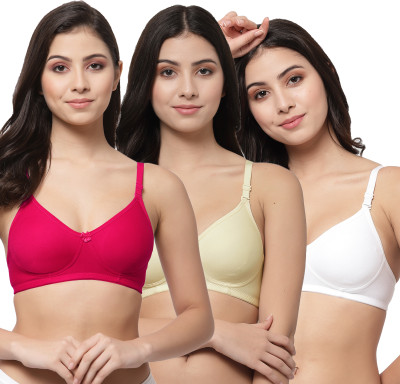 COLLEGE GIRL CG1301 Women T-Shirt Non Padded Bra(Pink, Beige, White)