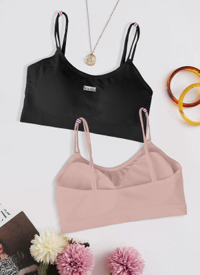 Fashocart 2122-pink-blk-02-Free Women Full Coverage Lightly Padded Bra(Black)