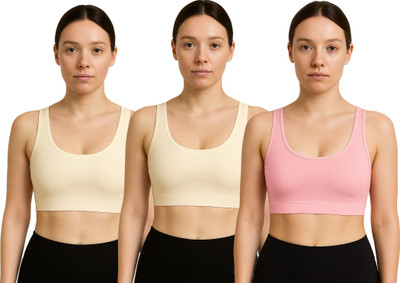 MEEMBOOLI Girls Sports Non Padded Bra(Multicolor)