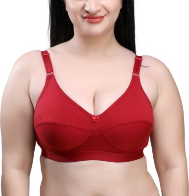 RNBR TRENDS Women Full Coverage Non Padded Bra(Red)