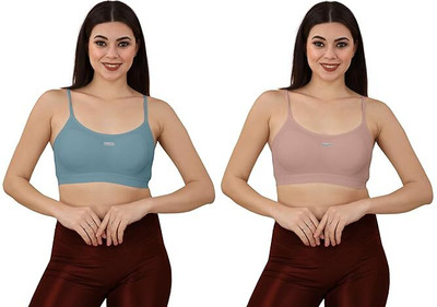 primetreads Women Everyday Lightly Padded Bra(Blue, Brown)