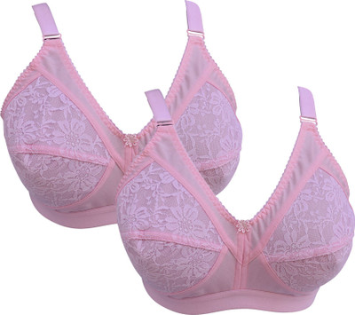 Ninteen-69 Women's Cotton Non-Padded Bra For Women Women Full Coverage Non Padded Bra(Pink, Pink)