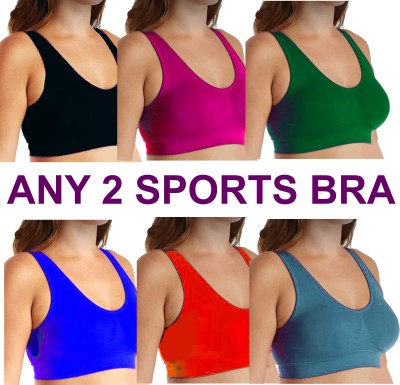 Rithi Fashion Womens Non Padded Sports Bra Women Sports Non Padded Bra(Multicolor)