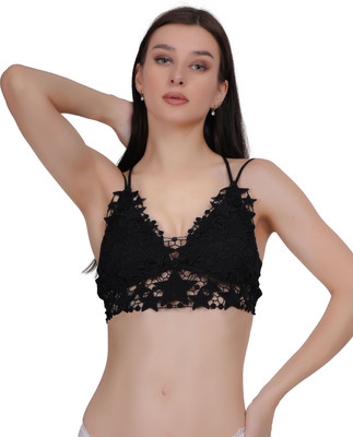 LUISSA Women Bralette Non Padded Bra(Black)