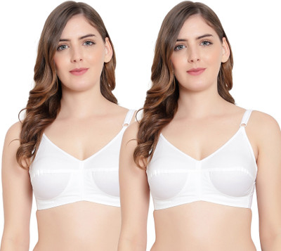 ELEG STYLE Women Full Coverage Non Padded Bra(White)