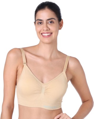 motherly Breastfeeding Nursing Bras for Women with Removable Pads Women Maternity/Nursing Lightly Padded Bra(Beige)