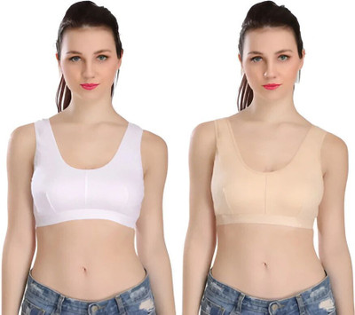 Bestmoon Women Non Padded Bra full covrege pack of 2 multicoloure Women Full Coverage Non Padded Bra(Beige, White)