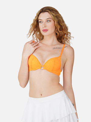 DreamBe Women Full Coverage Lightly Padded Bra(Orange)