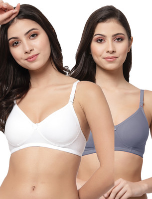 COLLEGE GIRL CG1301 Women T-Shirt Non Padded Bra(White, Blue)