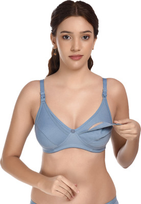 Aulevate Clip down grey 34B maternity bra cotton nursing bra post pregnancy wear Women Maternity/Nursing Non Padded Bra(Grey)