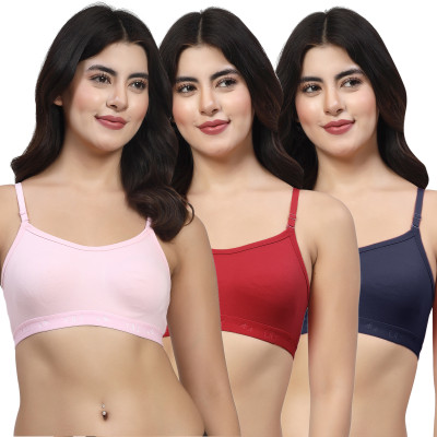 LILY 3321 Women Sports Non Padded Bra(Pink, Maroon, Blue)