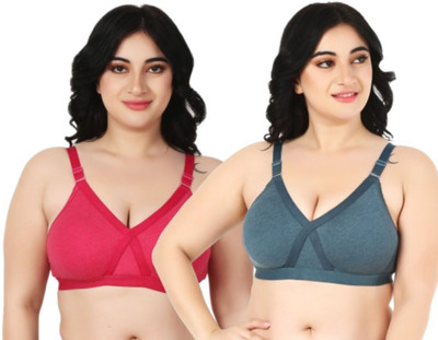 Funahme Bra For Heavy Bust Women Everyday Non Padded Bra(Multicolor)