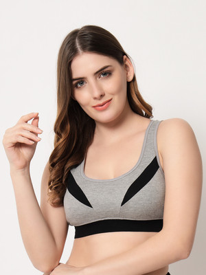 Effectinn Women Sports Heavily Padded Bra(Grey)