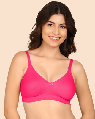 KOMLI Komli Invisi-Fit Bonded Seamless T-Shirt Bra Women T-Shirt Non Padded Bra(Pink)