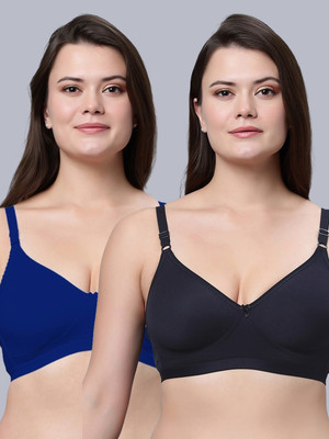 Eden Women T-Shirt Non Padded Bra(Blue, Dark Blue)