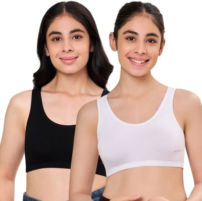 Maroon Women Sports Non Padded Bra(Black, White)