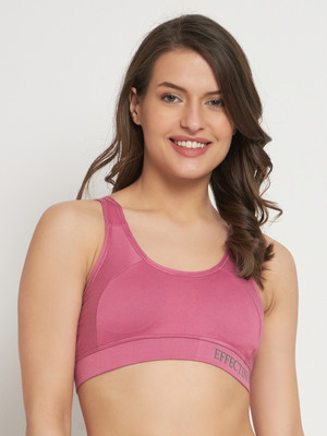 Effectinn Women Sports Heavily Padded Bra(Pink)