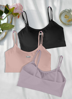Fashocart 2122-BLK-D PINK-PURPLE-03-Free Women Full Coverage Lightly Padded Bra(Black)