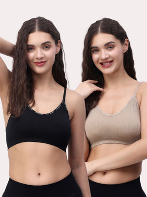 Stem Rope Imported 20.02 Women Everyday Lightly Padded Bra(Black, Brown)